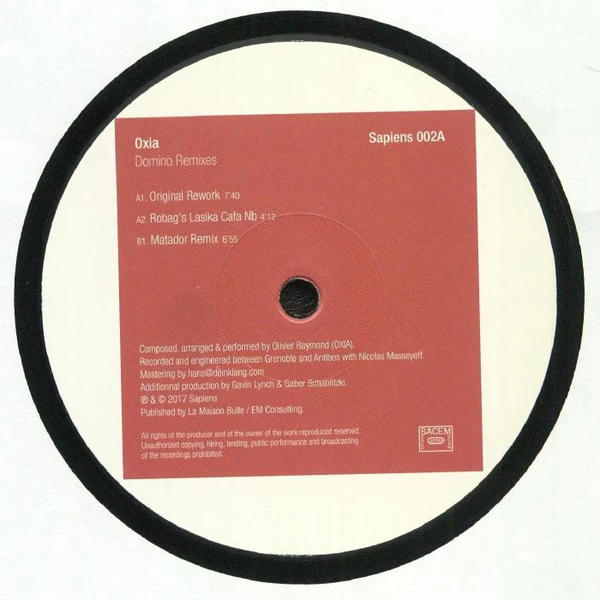 Oxia - Domino Remixes Pt. 1 (12in)