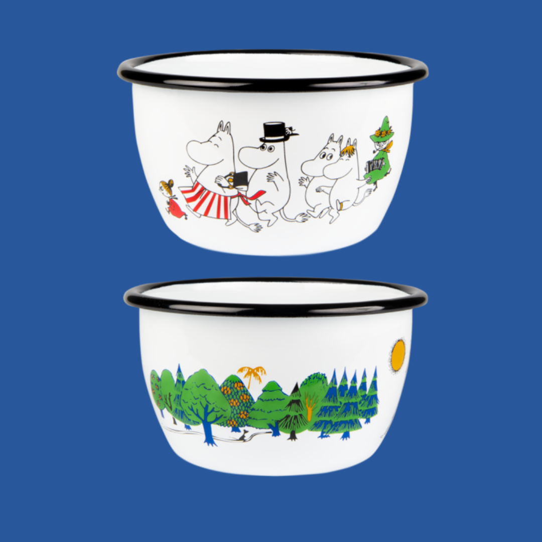 Moomins - Enamel bowl Moominvalley (600 ml)