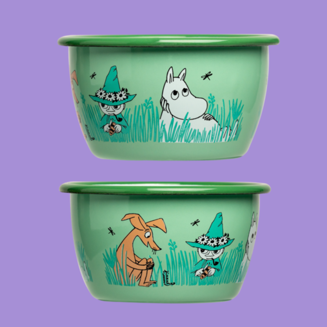 Moomins - Enamel bowl Snufkin and Sniff (300 ml)