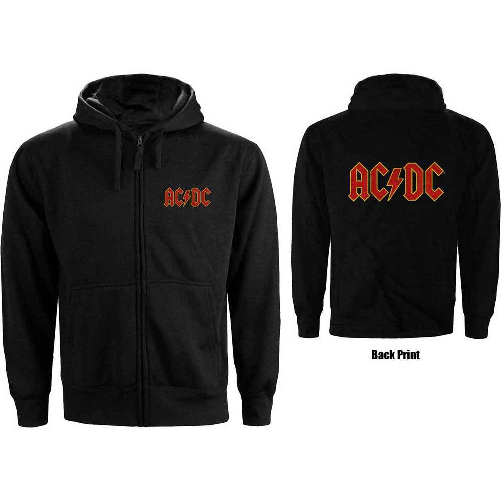 AC/DC - Logo Back Print Zip Hoodie