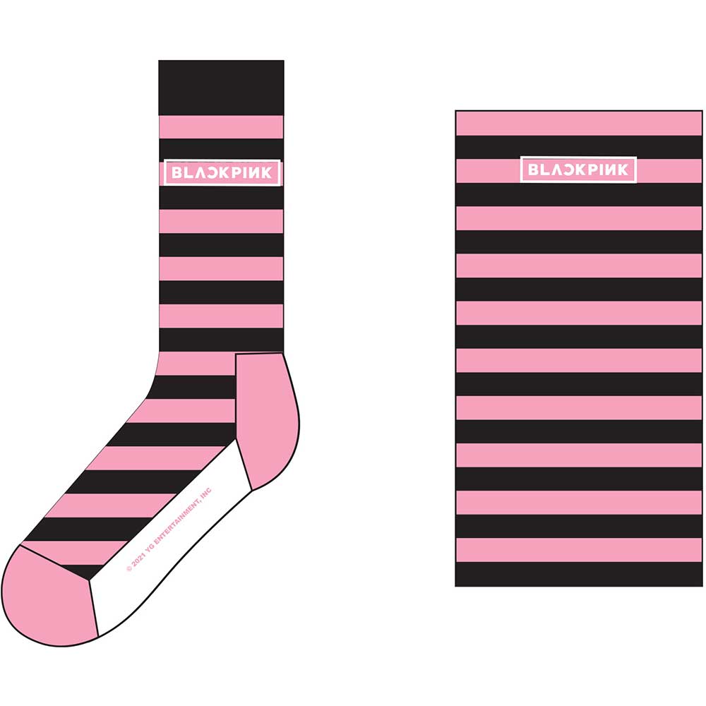 BLACKPINK - Stripes & Logo (Pink) - Zeķes