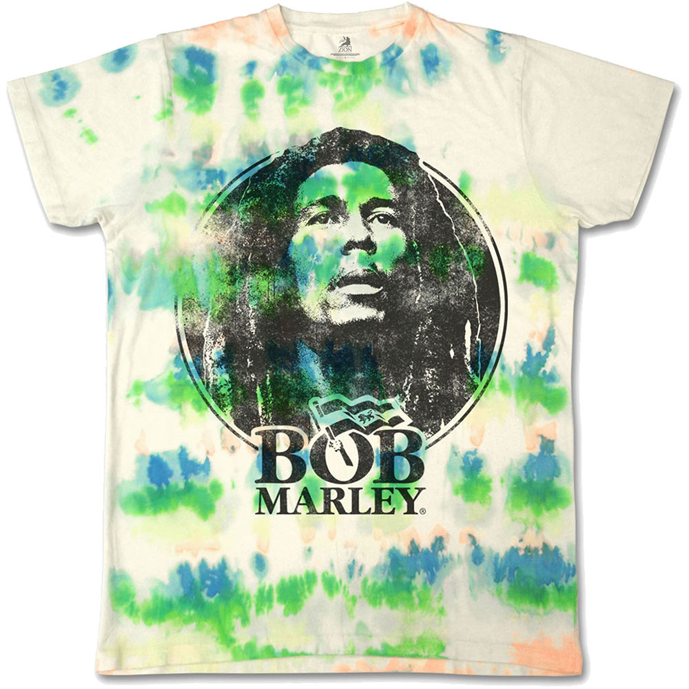 Bob Marley & The Wailers - Black & White Logo Dip Dye